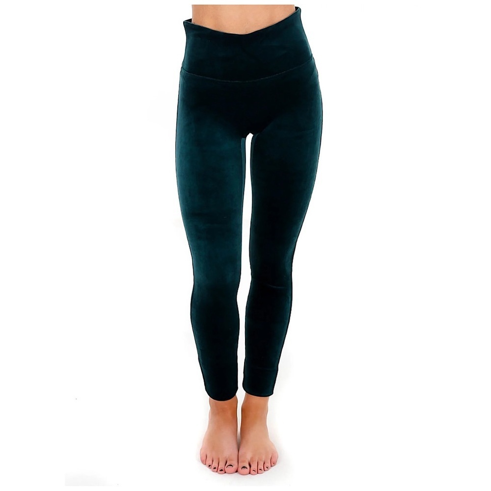 SPANX Velvet Tummy Control Malachite High Rise Leggings - Picture 2 of 10